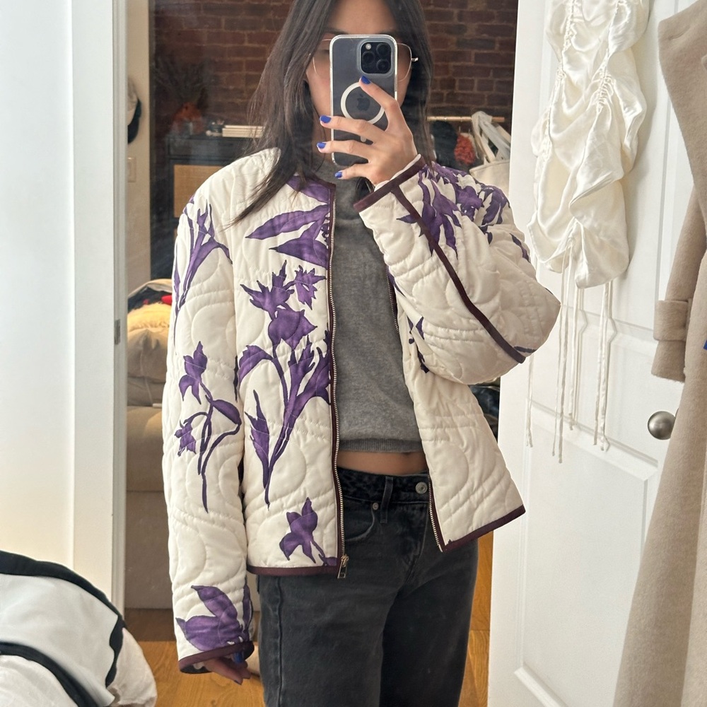 Forte Forte Quilted Floral Print Jacket Size S-M